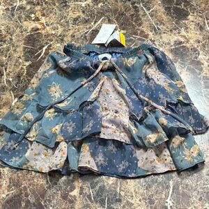 Sienna Sky Blue and Cream Floral Skirt